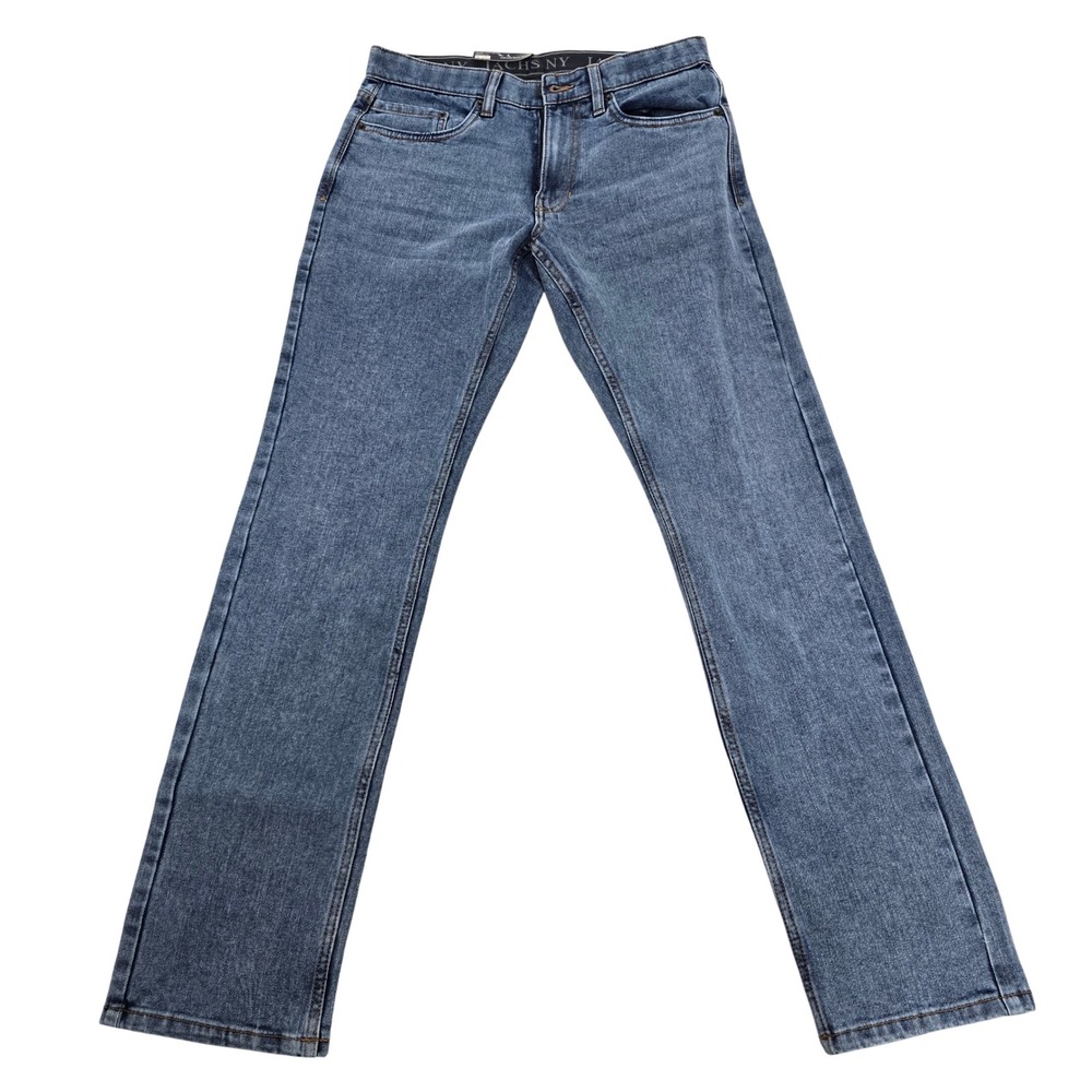 Jachs New York Mens Straight Fit Comfort Stretch Denim Jeans Light Wash 30x32‎